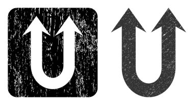 Lastik Çift İleri Ok Çıkarılmış Rozet