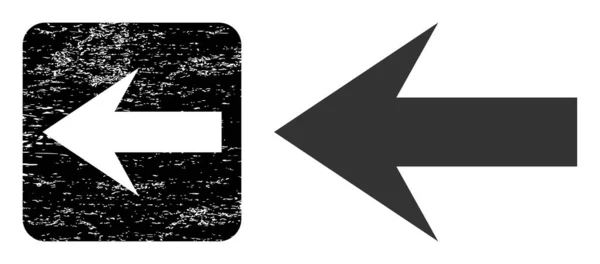 Grunge pil vänster subtraherad bricka — Stock vektor