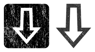 Çizilmiş Ok Aşağı Çıkarılmış Damga Mührü