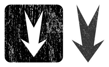 Desenli Ok Aşağı Çıkarılmış Damga