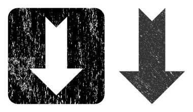 Grunge Arrow Aşağı Kalıp Damgası