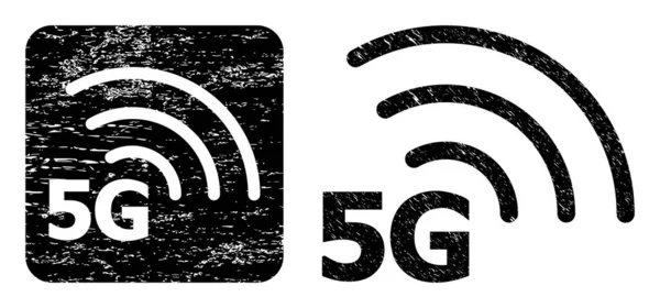 Selo de selo de estêncil de Internet 5G riscado — Vetor de Stock