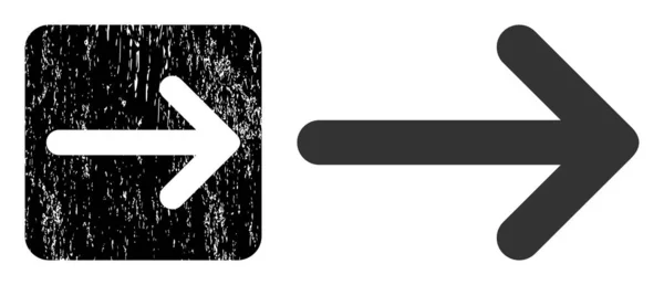 テクスチャ付き矢印右の穴のインプリント — ストックベクタ