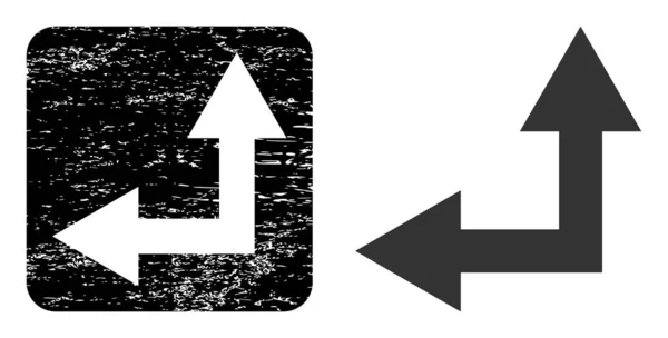 Gummiförgrening Pil vänster upp Stencil Seal — Stock vektor
