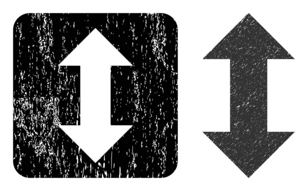 Grunge Vertical Exchange Arrows Stencil Watermark — 스톡 벡터