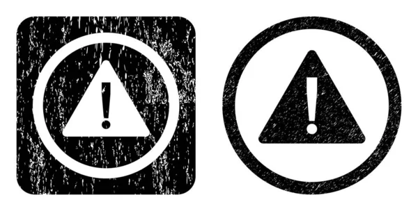 Sceau de sceau de trou de signe de danger texturé — Image vectorielle