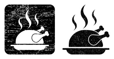 Grunge Kızarmış Tavuk Aroma Deliği Mührü