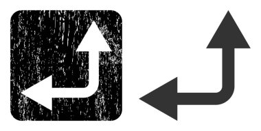 Çizilmiş Çatallanma Oku Sola Stencil Filigranı