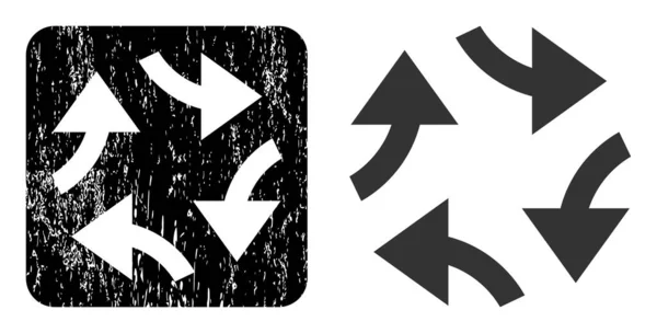 Setas de redemoinho texturizadas Estêncil Imprint —  Vetores de Stock