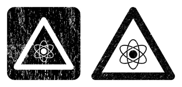 Sceau de sceau d'avertissement atome rayé soustrait — Image vectorielle