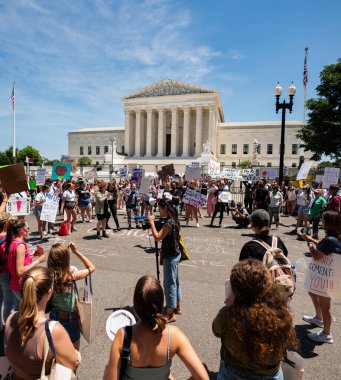 big group of protester out side the supreme court.