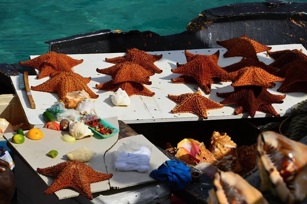 Sea Food in the Caribbean at the Port of Nassau, the Capital City of the Bahamas