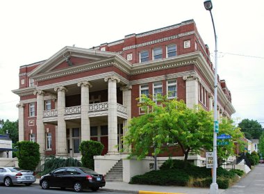 Historical Buildings in the Town The Dalles at the Columbia River, Oregon