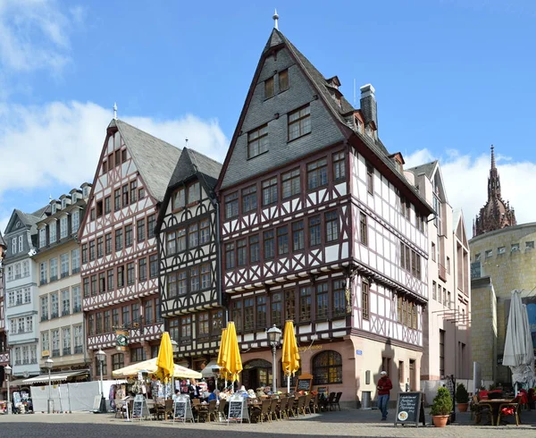 Historical Buildings Old Town Frankfurt River Main Hessen — Stockfoto