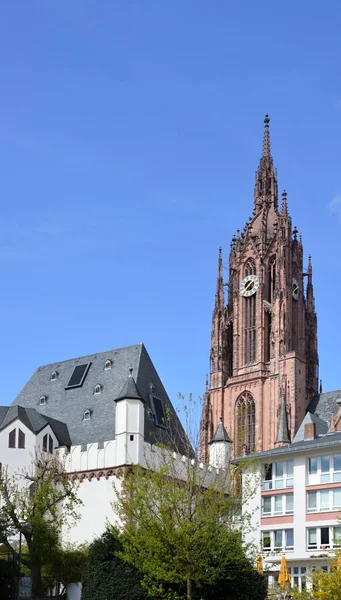 Historical Cathedral Old Town Frankfurt River Main Hessen — Foto de Stock