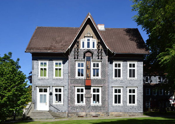 Historical Building in the Old Town of Clausthal - Zellerfeld in the Harz Mountains, Lower Saxony