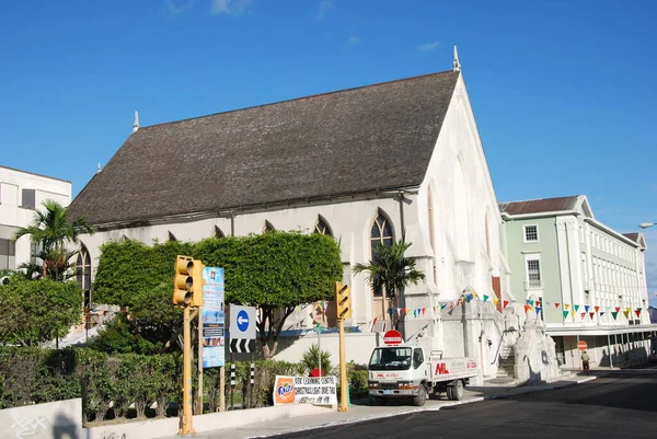 Chiesa Nel Centro Nassau Capitale Delle Bahamas — Foto Stock