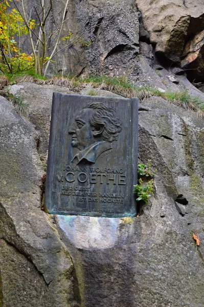 Mémorial Dans Vallée Rivière Bode Dans Les Montagnes Harz Thale — Photo