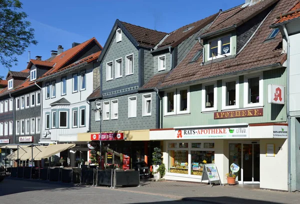 Bâtiments Historiques Dans Vieille Ville Clausthal Zellerfeld Dans Les Montagnes — Photo