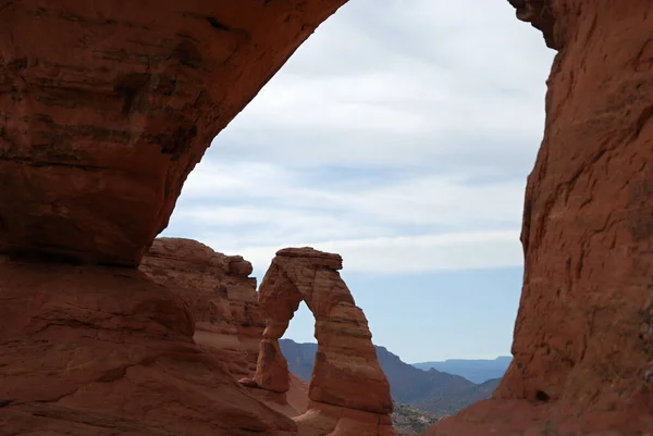 Delicato Arco Nel Parco Nazionale Degli Archi Utah — Foto Stock