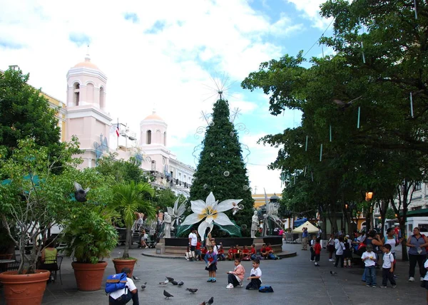 Christmas Old Town San Juan Capital City Puerto Rico — Stock Photo, Image