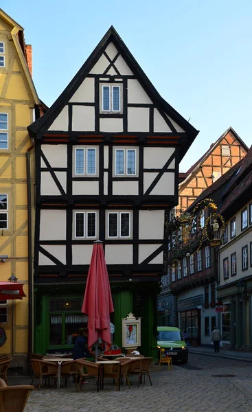 Edifícios Históricos Cidade Velha Quedlinburg Nas Montanhas Harz Saxônia Anhalt — Fotografia de Stock