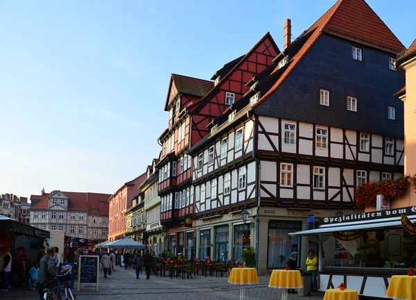 Klein Historisch Gebouw Oude Binnenstad Van Quedlinburg Harz Nedersaksen — Stockfoto