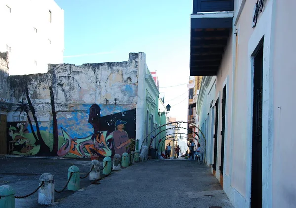 Piccola Strada Nel Centro Storico San Juan Capitale Porto Rico — Foto Stock