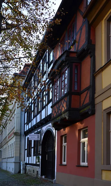 Colorful Buildings Autumn Old Town Quedlinburg Harz Mountains Saxony Anhalt — Stock Photo, Image