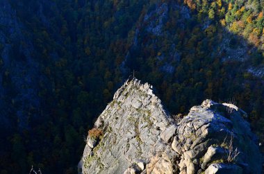 Rock Rosstrappe Sonbaharda Harz Dağlarında, Saksonya - Anhalt