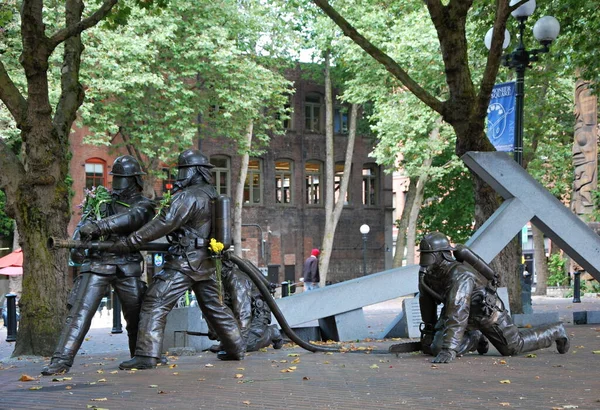 Fire Fighters Memorial Old Town Seattle Washington — Stock Photo, Image