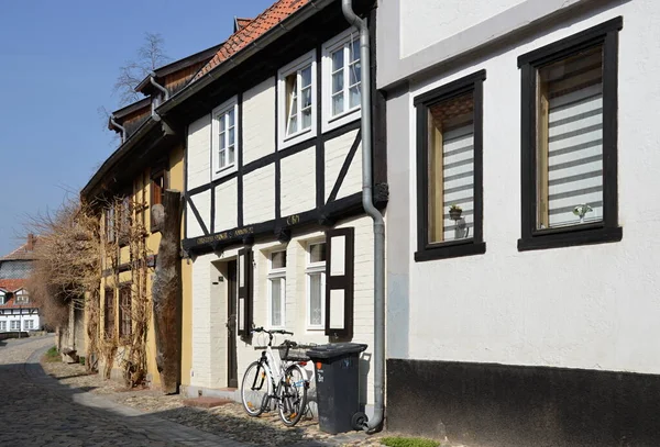 Historische Fassade Der Altstadt Von Quedlinburg Harz Sachsen Anhalt — Stockfoto