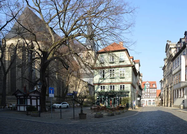 Historische Gebouwen Oude Binnenstad Van Quedlinburg Harz Saksen Anhalt — Stockfoto