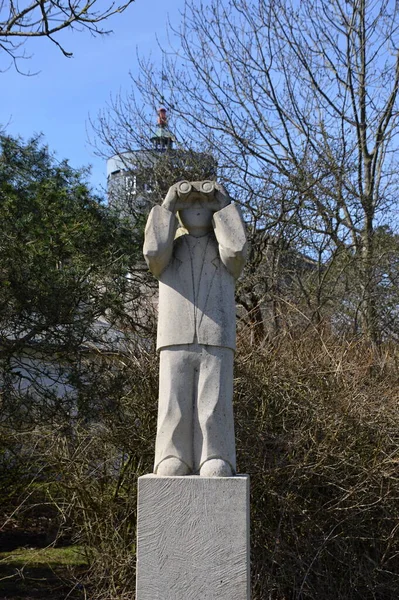 Statue Sur Île Wilhelmstein Dans Lac Steinhuder Meer Basse Saxe — Photo