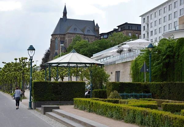 Promenade Aan Rijn Bonn Noordrijn Westfalen — Stockfoto