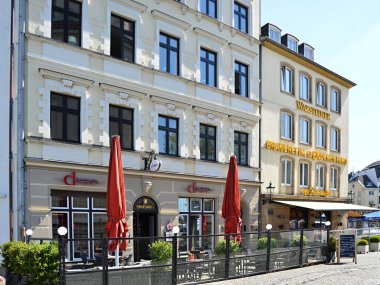 Saksonya 'nın Harz Dağları' ndaki Quedlinburg Eski Kasabası 'ndaki Tarihi Kale ve Manastır