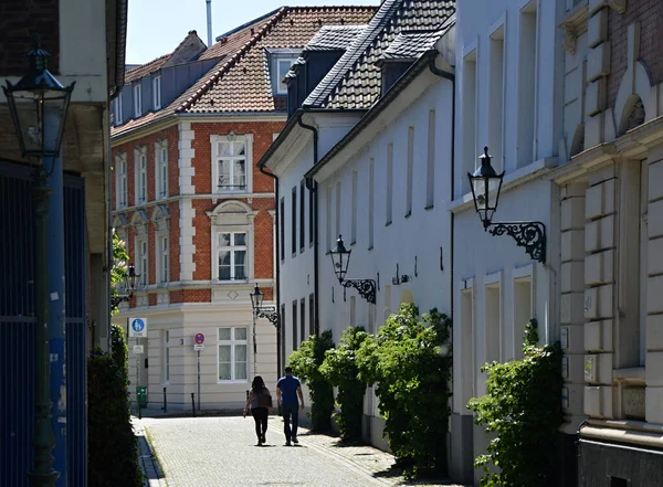 Straßenszene Der Altstadt Von Düsseldorf Der Hauptstadt Nordrhein Westfalens — Stockfoto