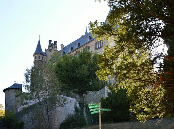 Castelo Historica Outono Cidade Velha Wernigerode Nas Montanhas Harz Saxónia — Fotografia de Stock