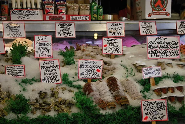 Αγορά Ψαριών Στο Κέντρο Του Σιάτλ Ουάσιγκτον — Φωτογραφία Αρχείου