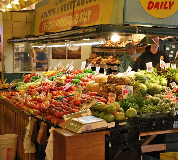 Δημόσια Αγορά Στο Pike Place Στο Σιάτλ Ουάσιγκτον — Φωτογραφία Αρχείου