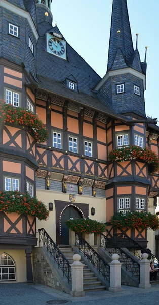 Historisch Stadhuis Wernigerode Harz Saksen Anhalt — Stockfoto