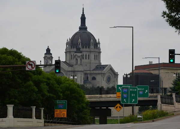 Történelmi Katedrális Belvárosában Paul Főváros Minnesota — Stock Fotó