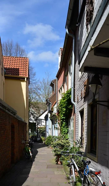 Historical Buildings Old Neighborhood Schnoor Viertel Hanse City Bremen — Stok fotoğraf