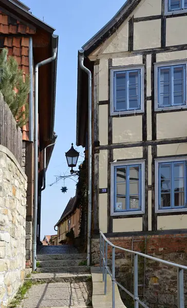 Zabytki Starym Mieście Quedlinburg Górach Harz Saksonia Anhalt — Zdjęcie stockowe