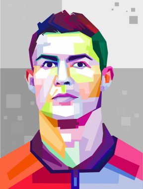 Portuguese Footballer Cristiano Ronaldo vector isolated portrait stylized illustration