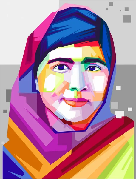 Malala Yousafzai Pakistani Activist Female Education — стоковий вектор