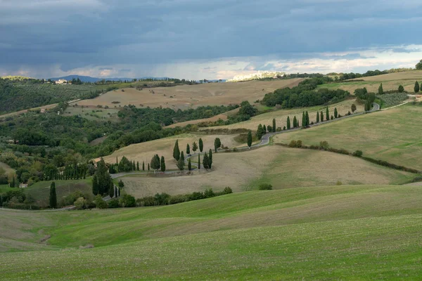 Beautiful Scenic Tuscany Landscape Fall Stock Picture