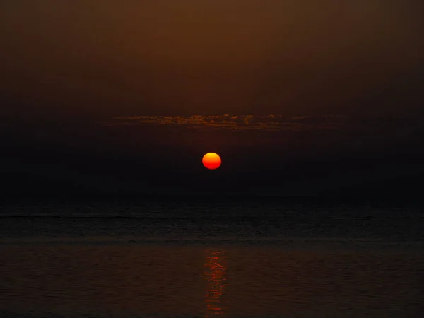 Orange sunrise in Marsa Alam, in Egypt