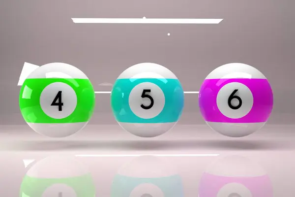 Numaralı bilardo topları. 3B Hazırlama Simgesi