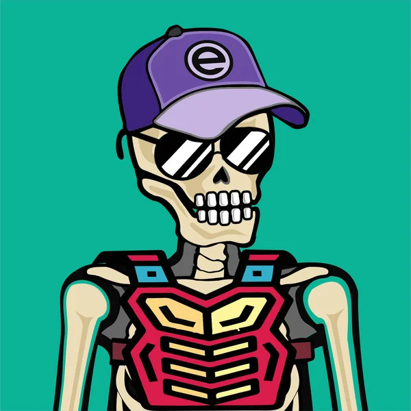 Skul art figure on cartoon pop art style by colour background. Skull pop art
